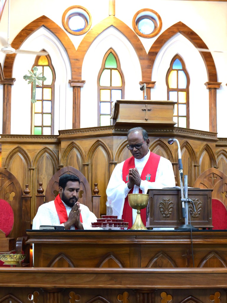 Prayerful moment at the altar